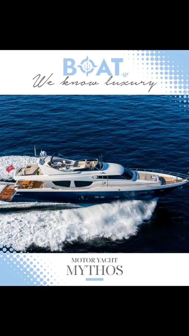 Mythos G is the perfect luxury yacht for relaxation. 
 
Clever use of space with an artful combination of integrated systems and luxurious features make her the ultimate vessel for cruising the Mediterranean.
 
On the exterior a retractable sunshade can provide relief on sunny days, while ample foredeck space offers extensive sunbathing options. The aft deck is perfect for al fresco dining, comfortably accommodating all guests under the shade of the flybridge. From there, you can easily access the swim platform to enjoy an array of exciting water toys. 
 
The stylish interior of the Mythos G yacht offers comfortable sofas where you can relax or enjoy meals in the dining area, all while enjoying picturesque views through the wide windows. After dark, subtle lighting transforms this space into a captivating haven.
 
Book your cruise in time.
 
Mythos G in brief:
✔️ Length: 26 m
✔️ Cruising speed: 23
✔️ Top speed: 31
✔️ Engines: 2 x 2000 hp MTU 2 x 27 kW
✔️ Fuel consumption: 550 Litres/Hr
✔️ 10 guests 4 cabins
 
#boatgr #continental_maritime #luxuryyacht #weknowluxury #charteryacht #megayacht #personalizedservices  #motoryacht #yachtbroker #yachtlife #yachtlifestyle #vipconcierge #luxurylifestyle #megacharter #superyacht #luxuryvenue #luxurycharters #luxurycruise #bespoketravel #mythosgyacht